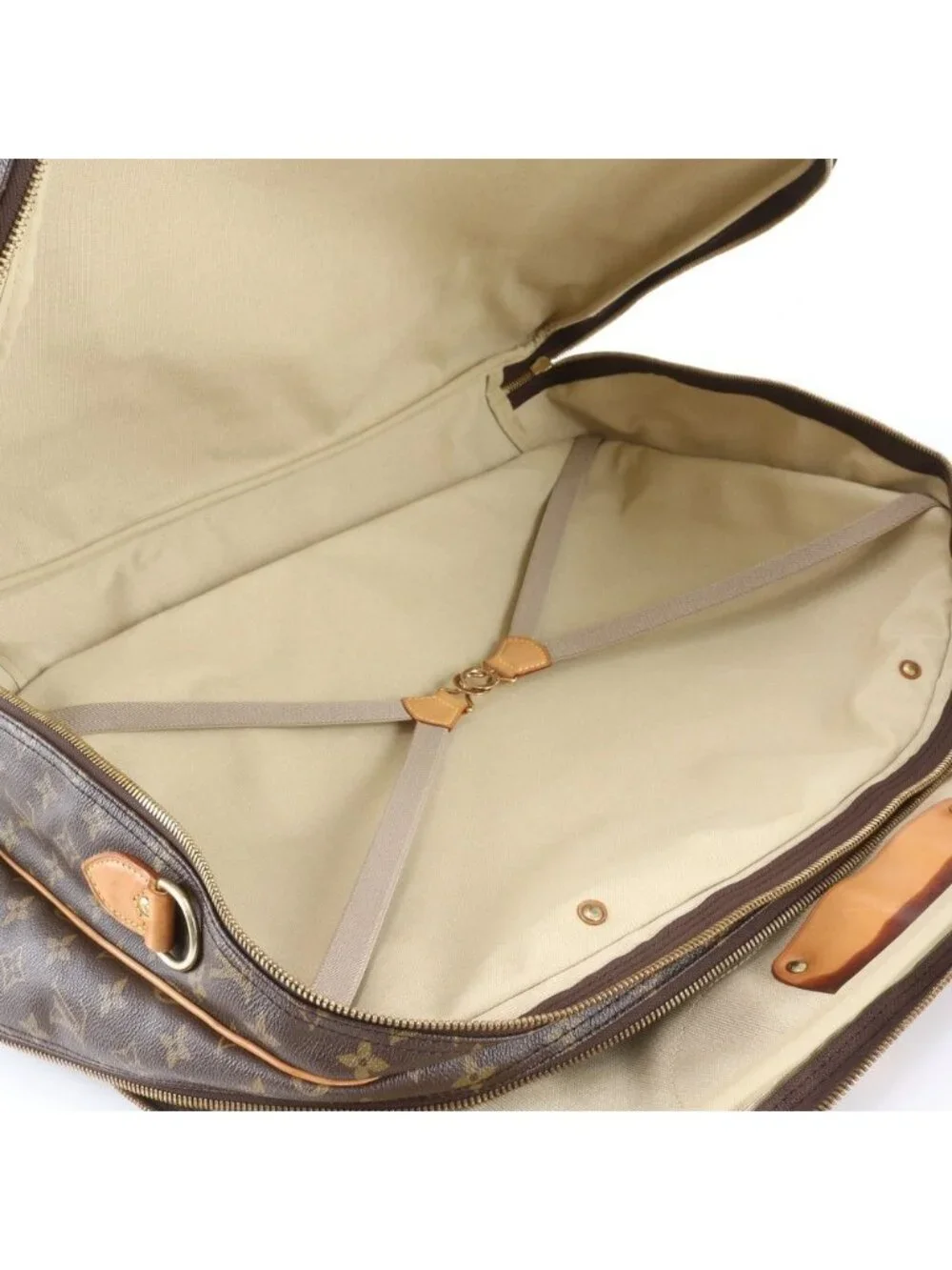 Louis Vuitton Monogram Alize de Poche Leather Boston Bag Tote Carry